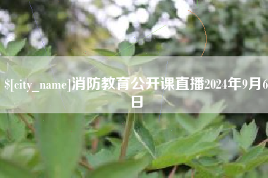 玉环消防教育公开课直播2024年9月6日