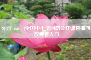 玉环全国中小学消防公开课直播回放观看入口