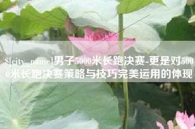 玉环男子5000米长跑决赛-更是对5000米长跑决赛策略与技巧完美运用的体现