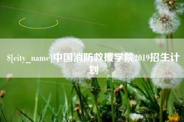 玉环中国消防救援学院2019招生计划
